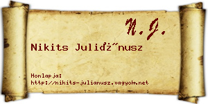 Nikits Juliánusz névjegykártya
